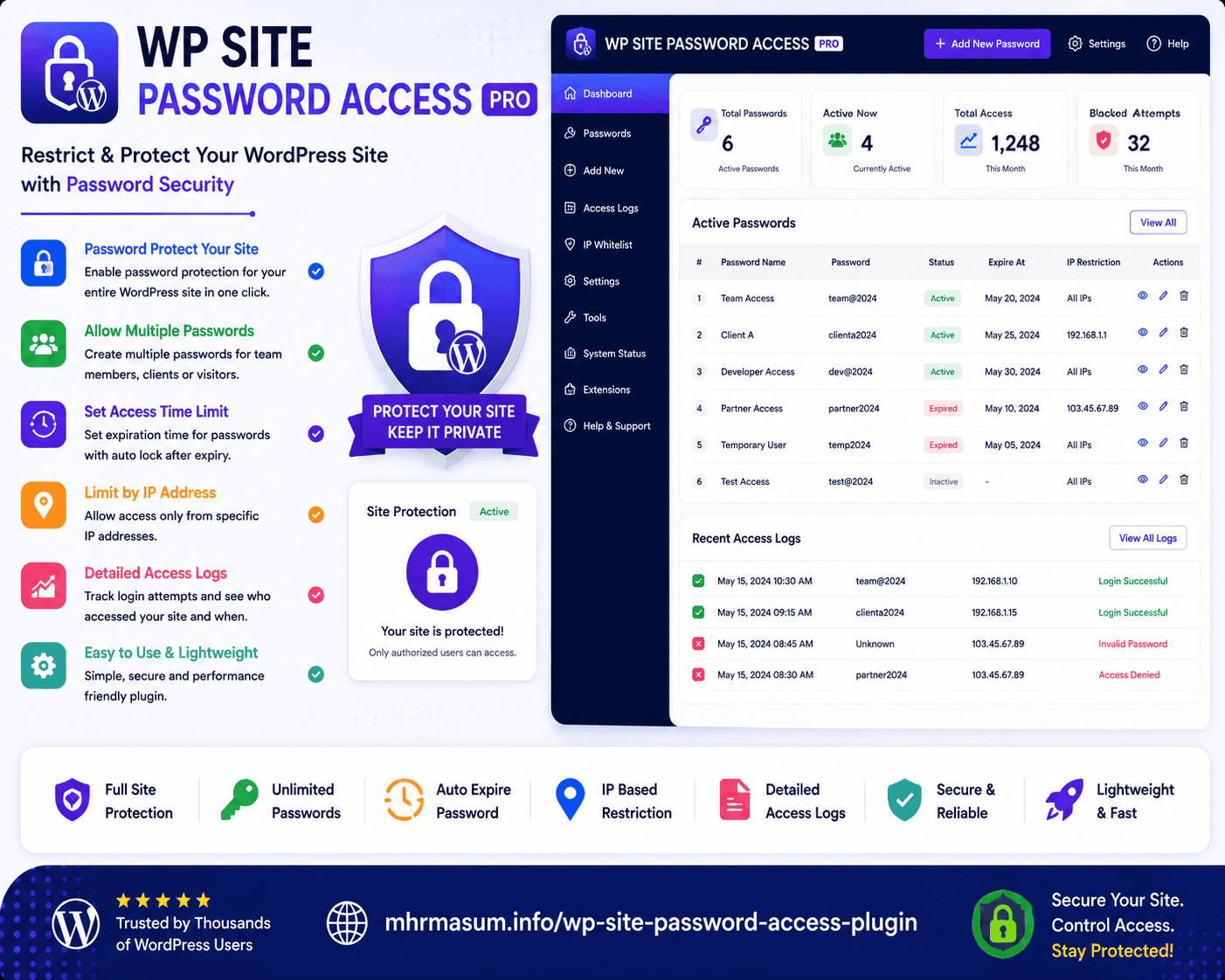 WP Site Password Access Plugin image