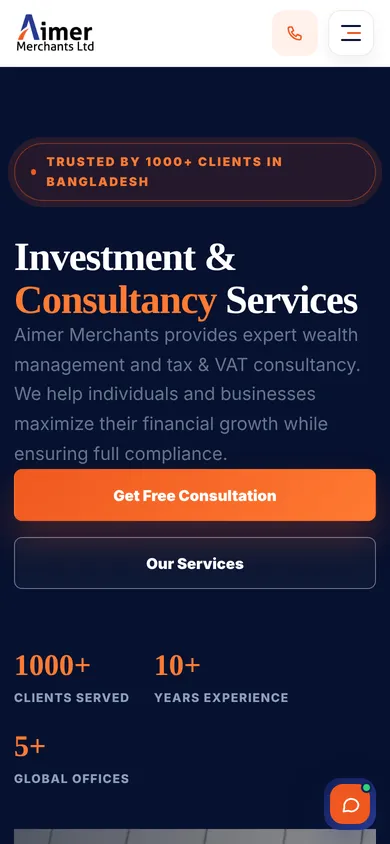 Aimer Merchants Ltd. homepage — mobile