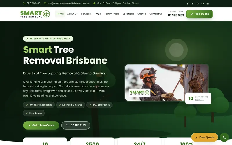 Smart Tree Removal Brisbane website design