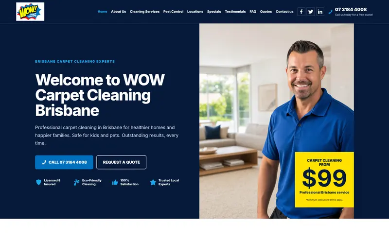 WOW Carpet Cleaning Brisbane website