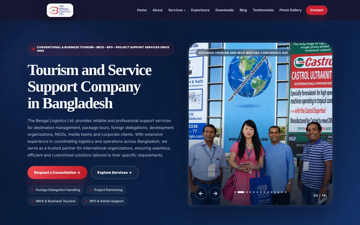 The Bengal Logistics Ltd. website