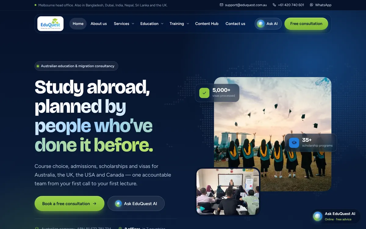 EduQuest Australia website