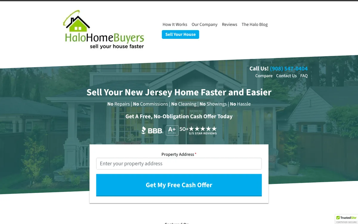 Halo Home Buyers website