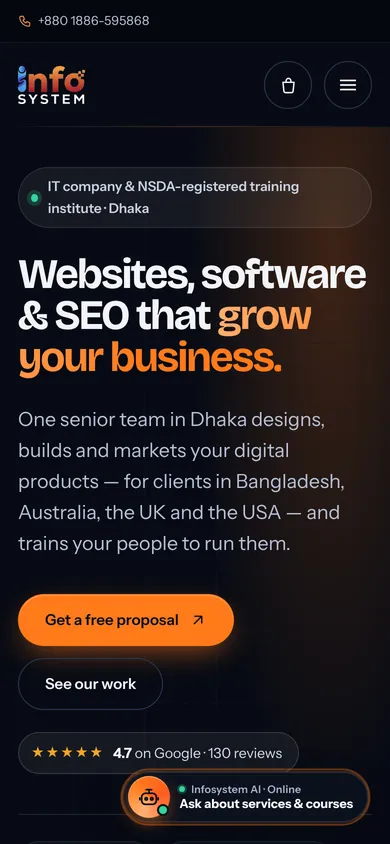 Infosystem Technology Limited homepage — mobile