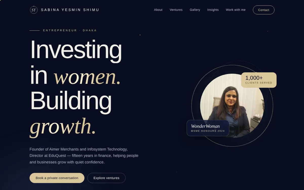 Sabina Yesmin Shimu website