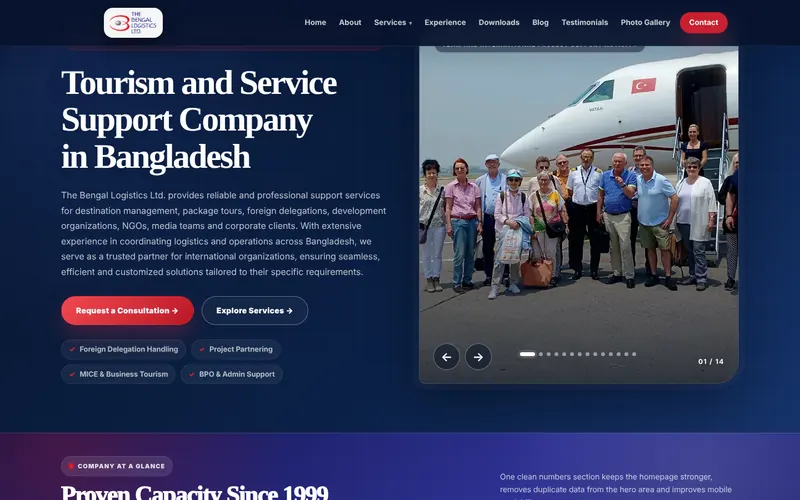 Bengal Logistics website design