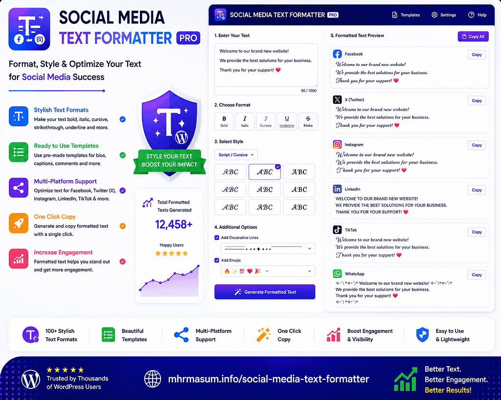 Social Media Text Formatter
