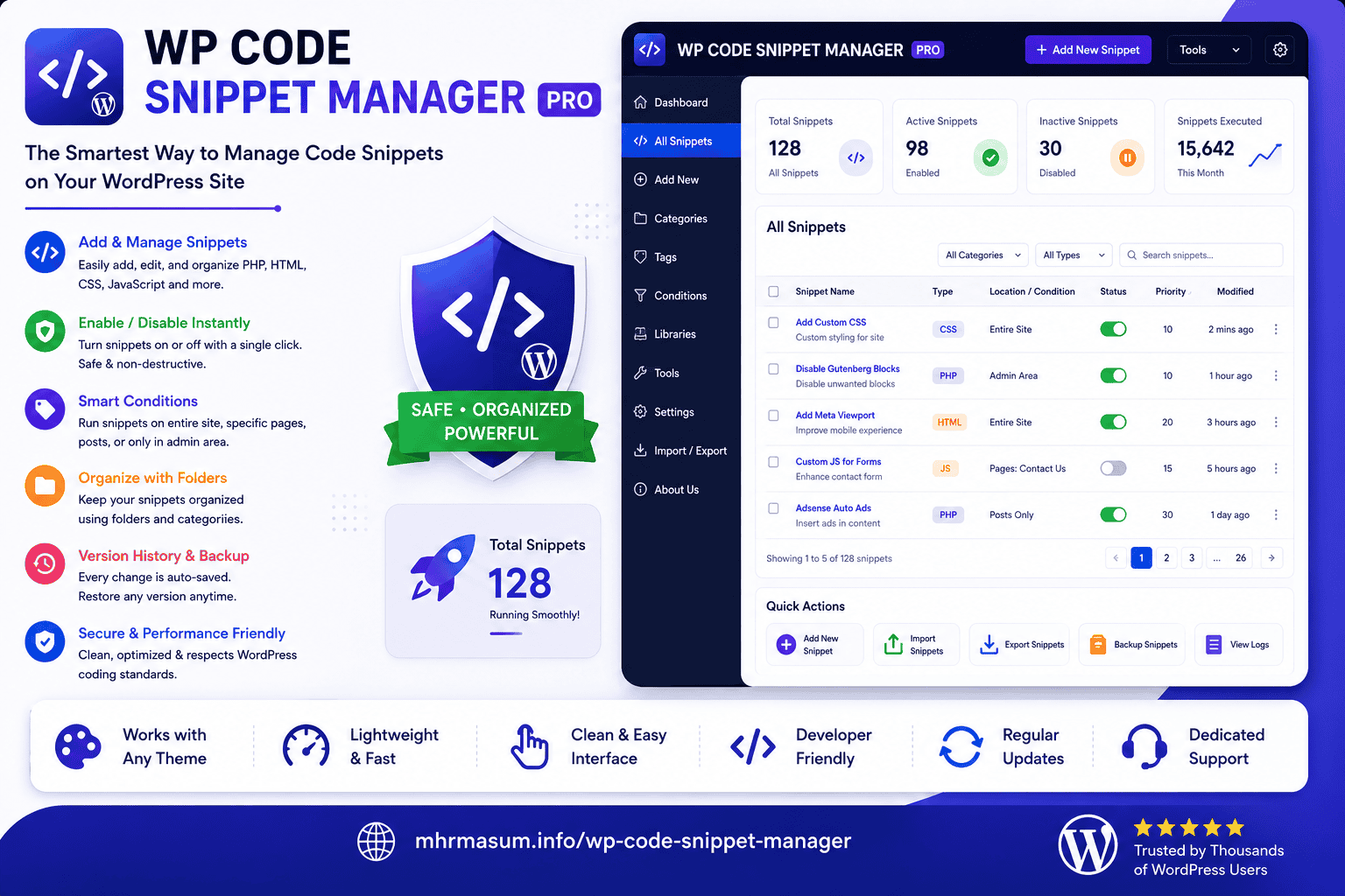 WP Code Snippet Manager image