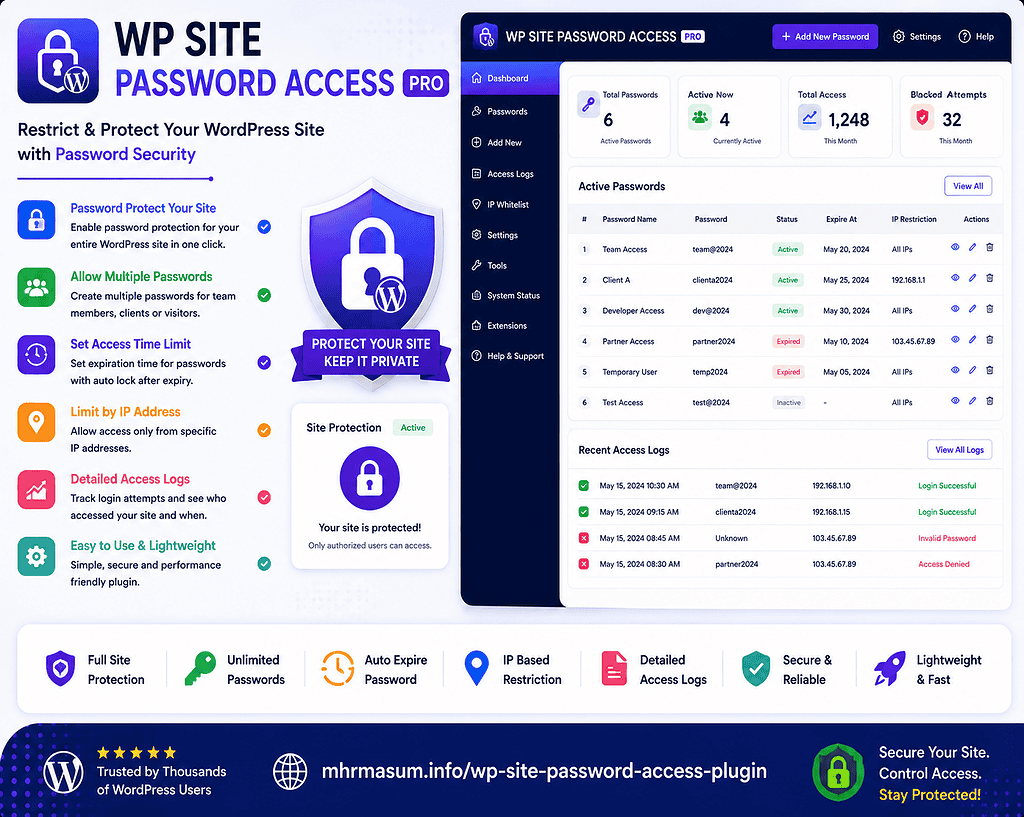 WP Site Password Access Plugin