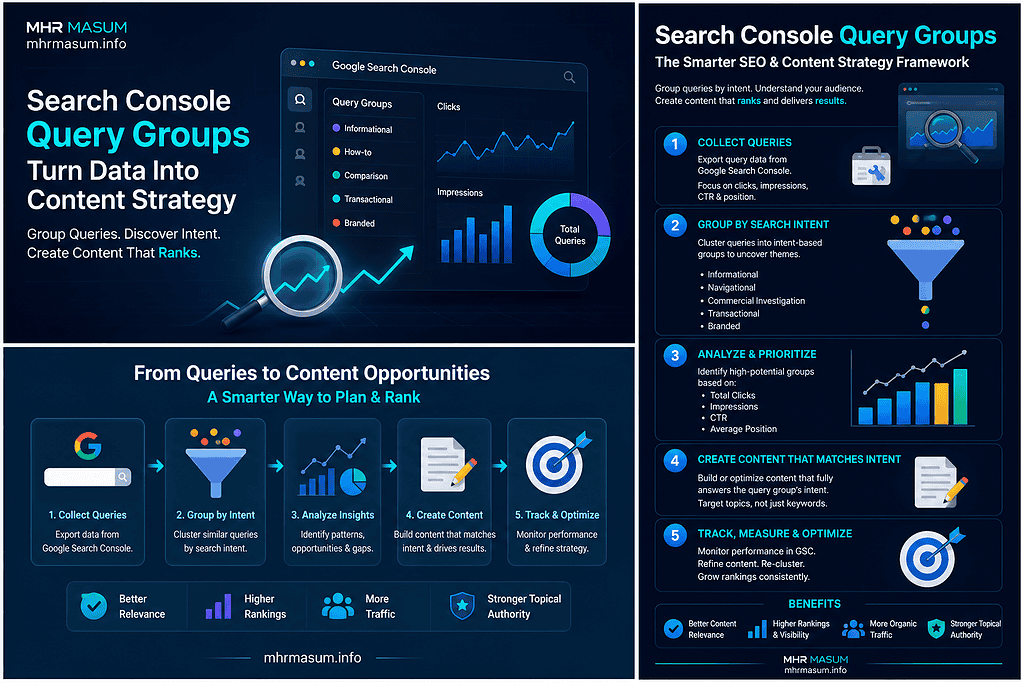Search Console Query Groups for Content Strategy: Find Topic Clusters, Search Intent and Content Gaps