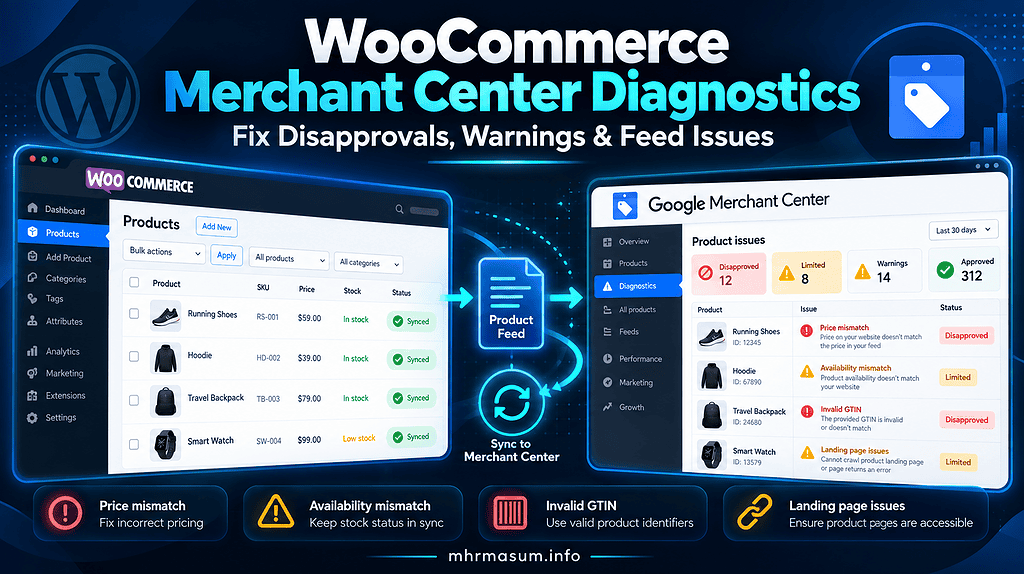 WooCommerce Merchant Center Diagnostics: Fix Disapprovals