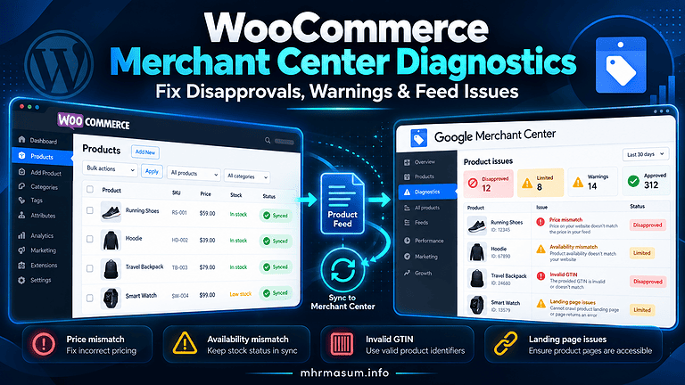 WooCommerce Merchant Center Diagnostics: Fix Disapprovals