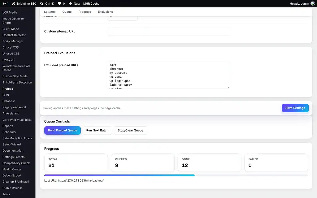 MHR Swift Cache — Preload progress