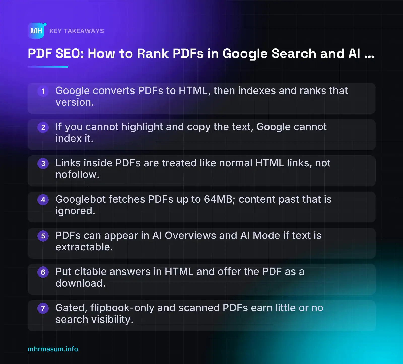 PDF SEO: How to Rank PDFs in Google Search and AI Mode — key takeaways