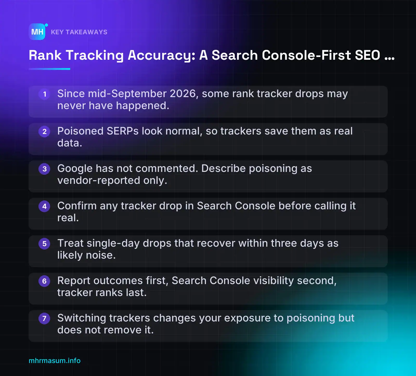 Rank Tracking Accuracy: A Search Console-First SEO Report — key takeaways